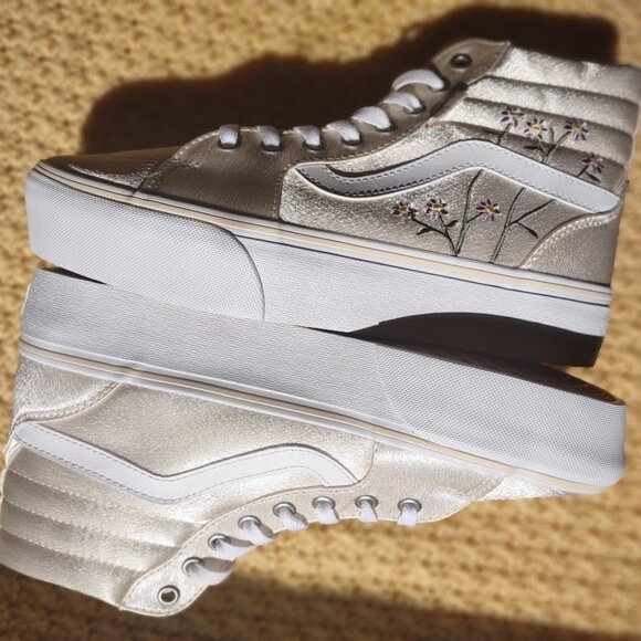 VANS Filmore HI Spring Satin Platform High Top Sk8 Comfy Trainer VN0A5EM7CRM NWT - Picture 4 of 17